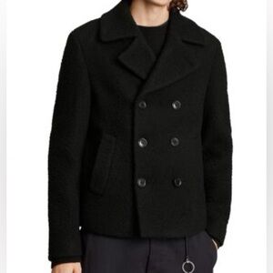 All Saints Black Pea Coat‎